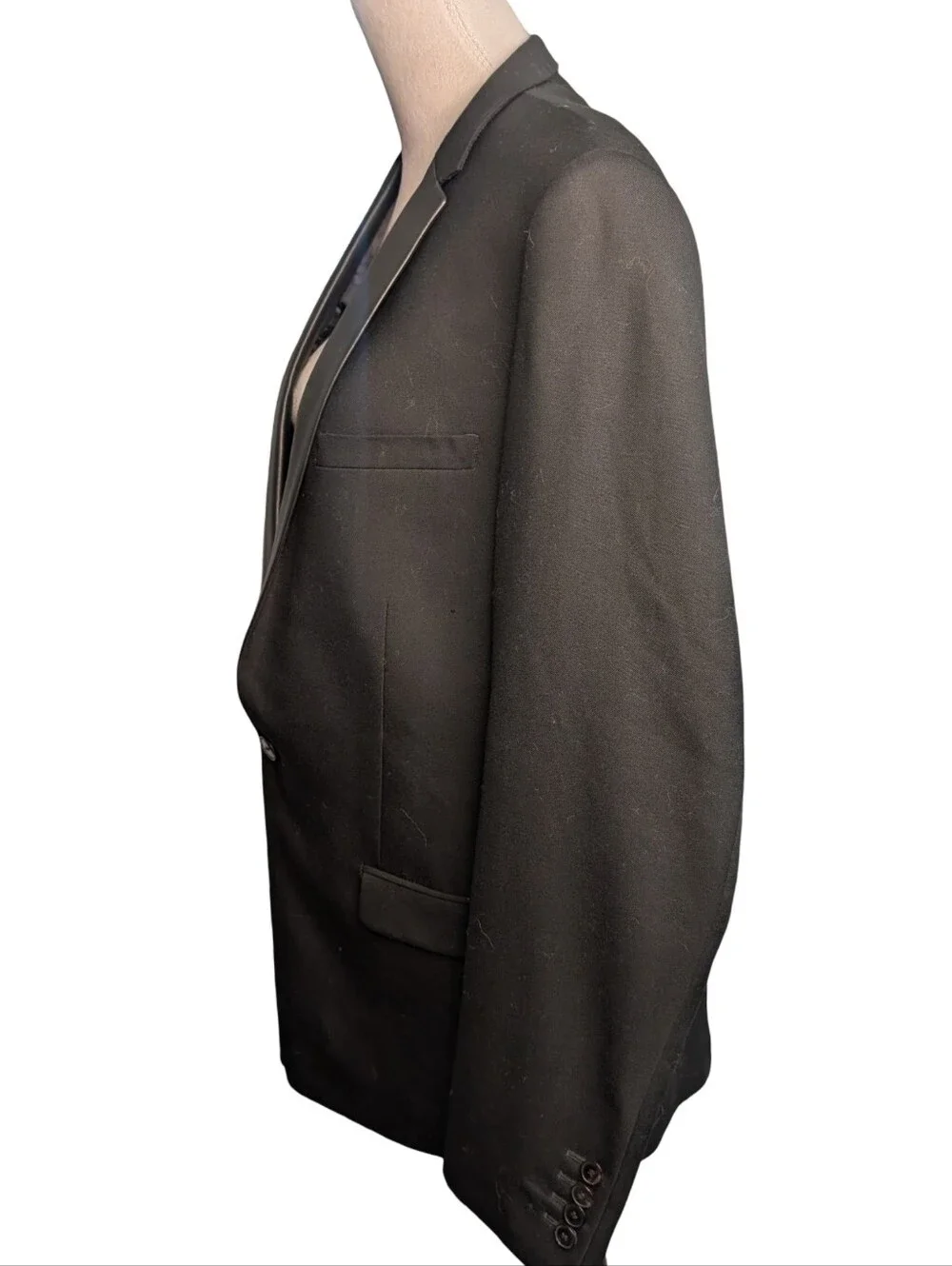 Sandro Paris Black Wool Tuxedo Blazer Size EU 52